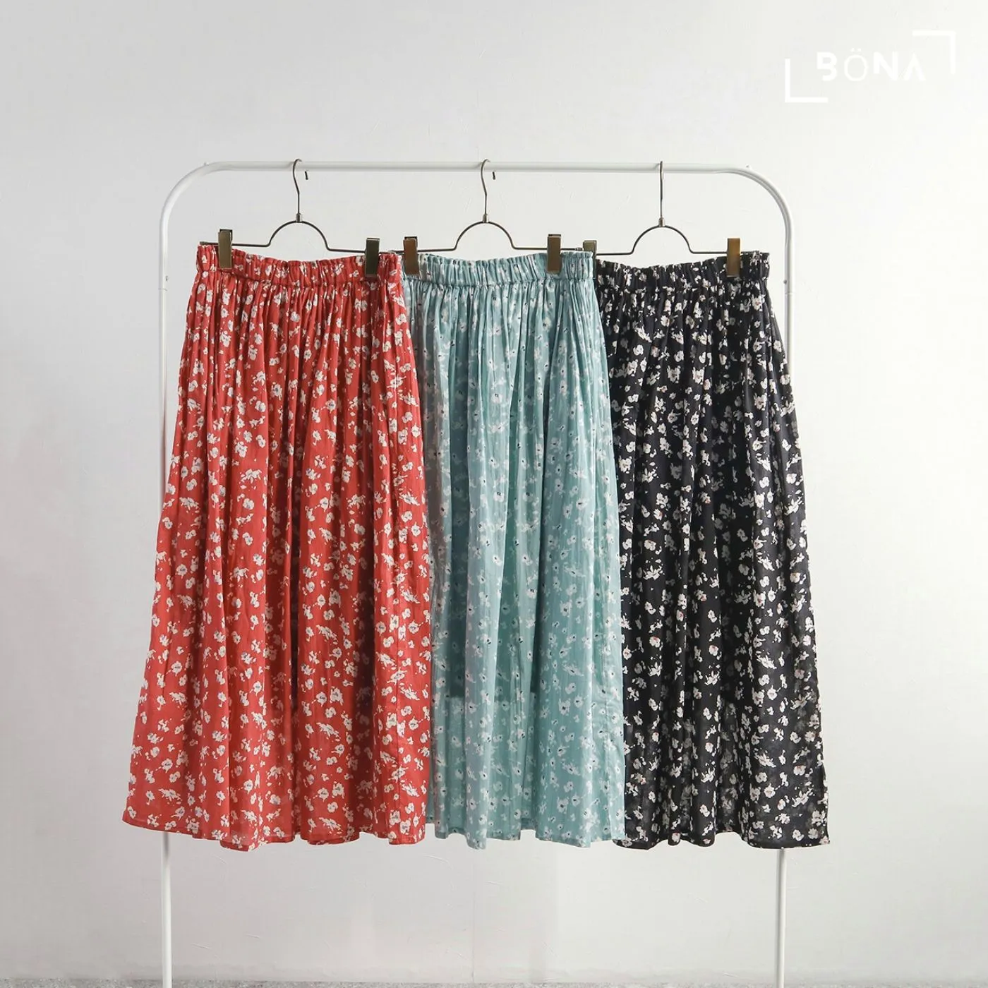 純棉印花半截裙 Cotton Flowral-Printed Skirt