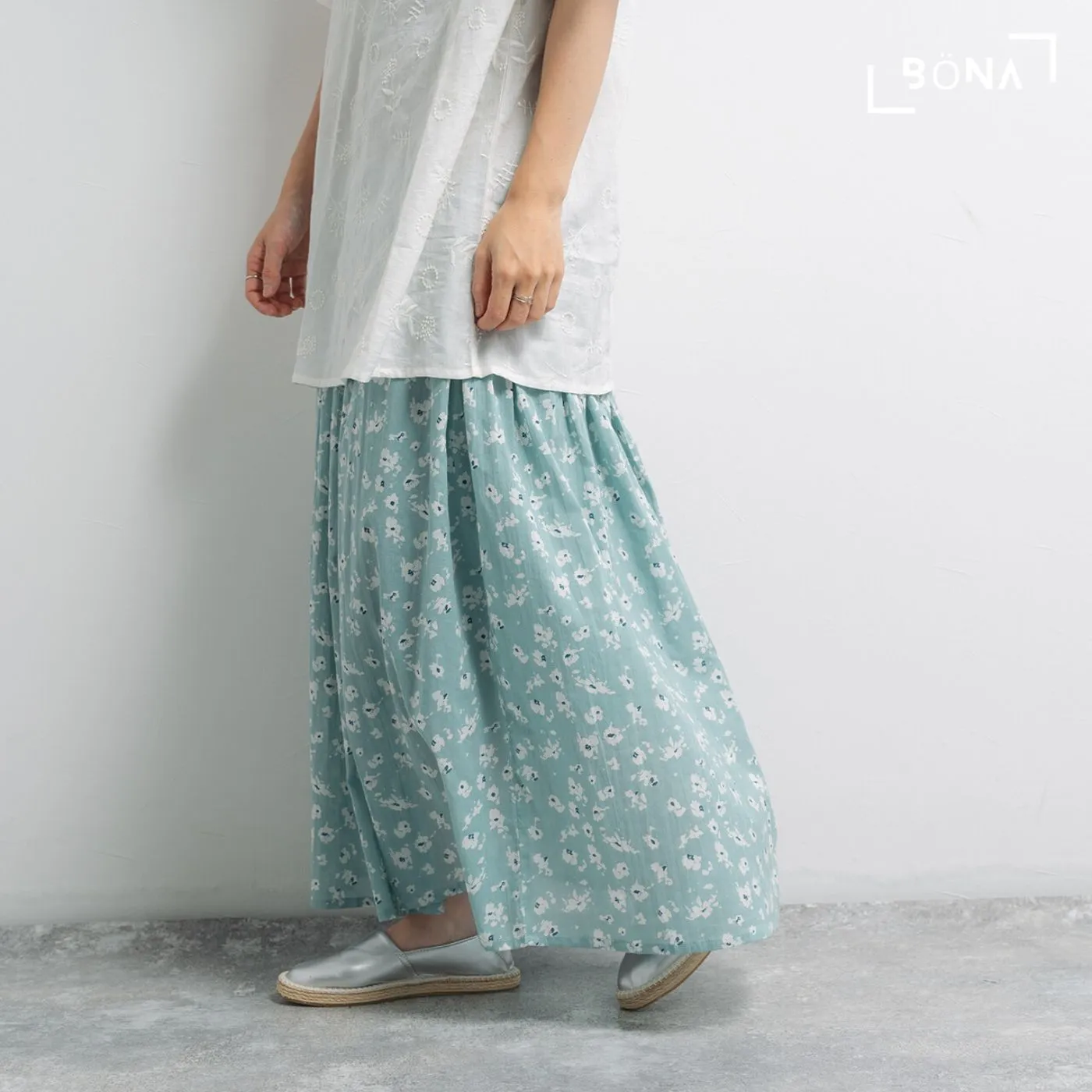 純棉印花半截裙 Cotton Flowral-Printed Skirt