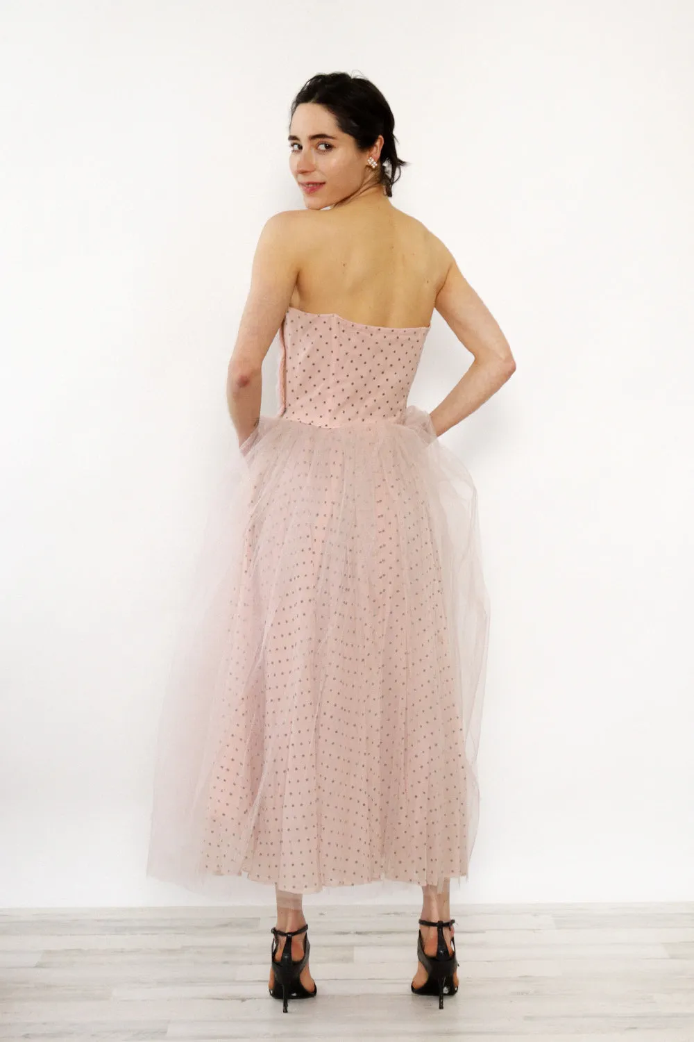 1950s Cotton Candy Tulle Party Dress XS