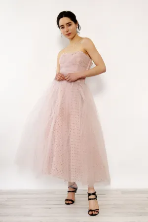 1950s Cotton Candy Tulle Party Dress XS