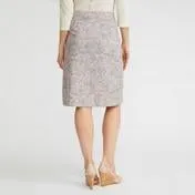 A-Line Clematis Garden Print Linen Skirt