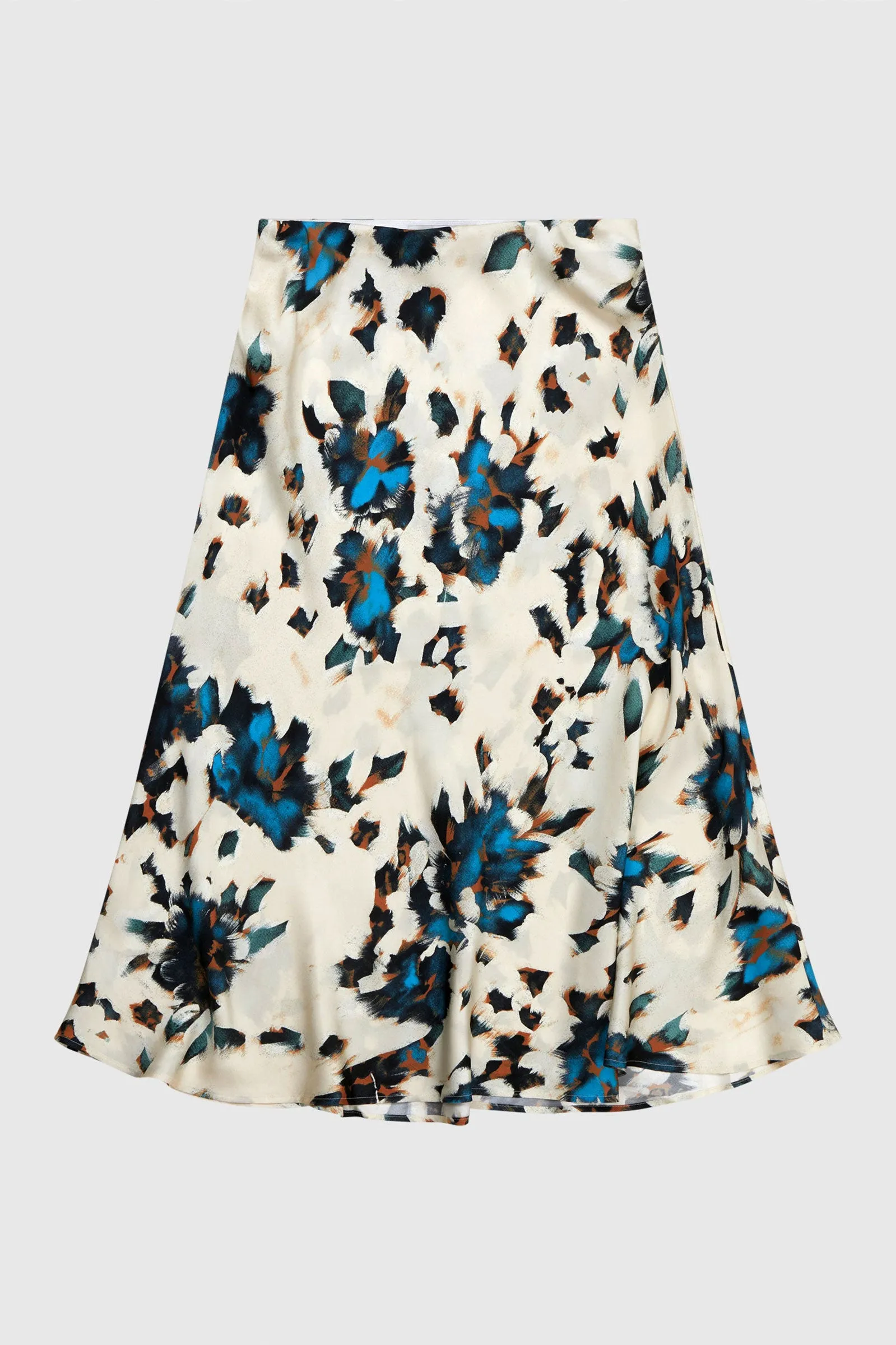 Alook Floral-Print Silk Skirt