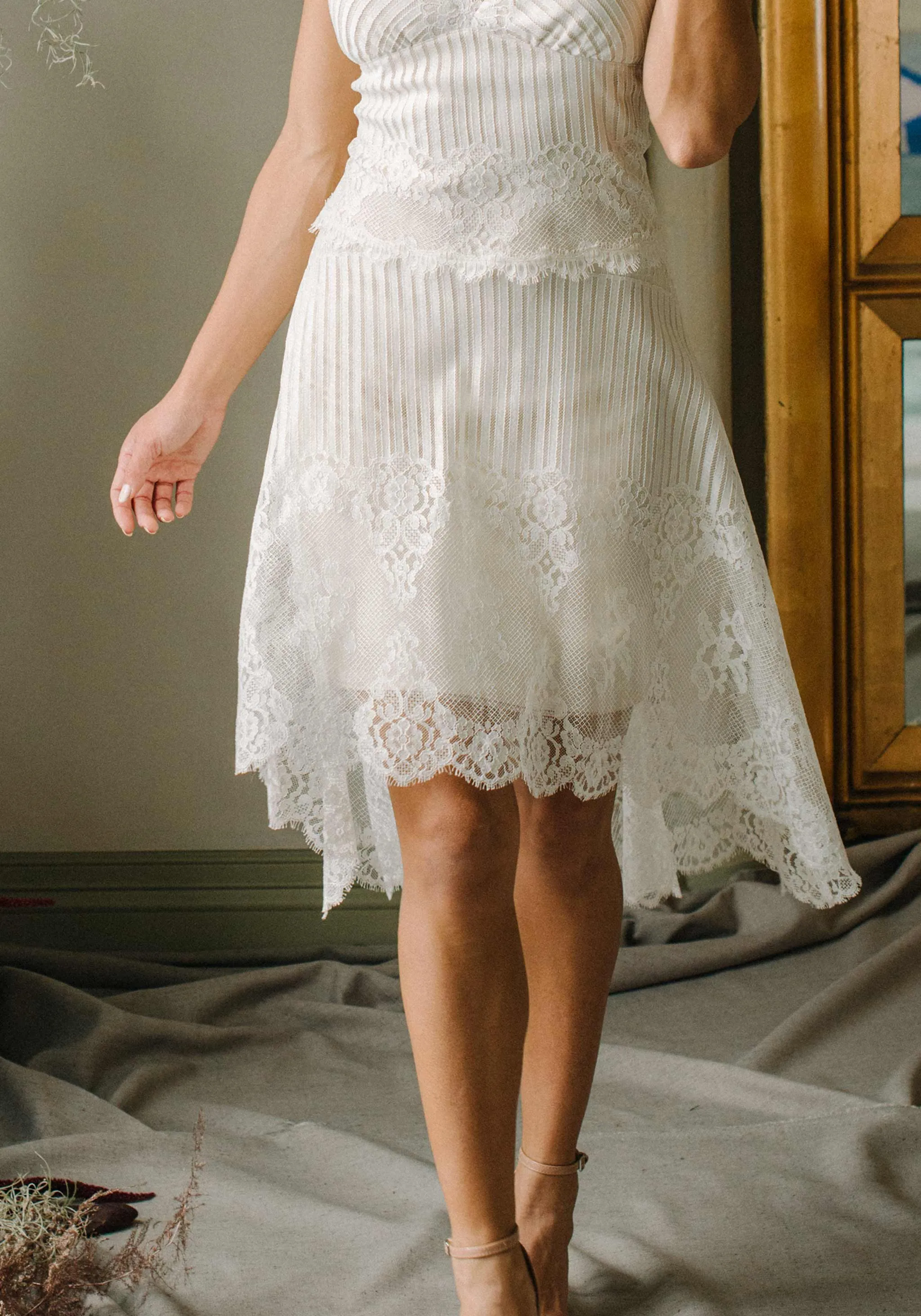 Antoinette Hi-Lo Lace Skirt Last Call