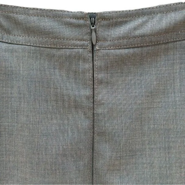 Apostrophe Stretch Pleated Gray A Line Knee Length Preppy School Skirt Women's 8