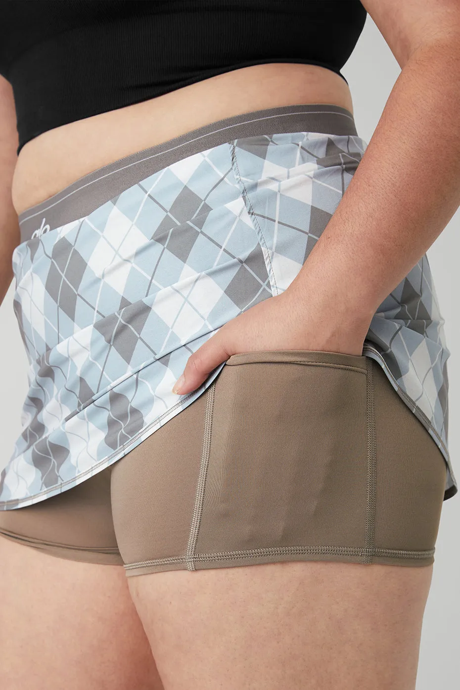 Argyle Match Point Tennis Skirt - Gravel/Titanium