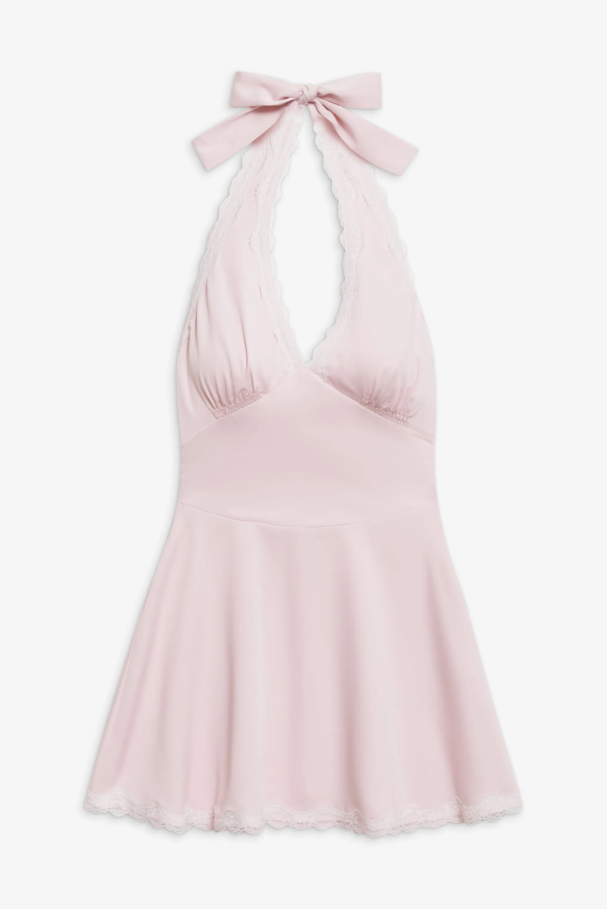 Audrey Satin Mini Dress - Pink Porcelain