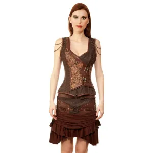 Bamard Couture Steampunk Authentic Steel Boned Overbust Corset Dress