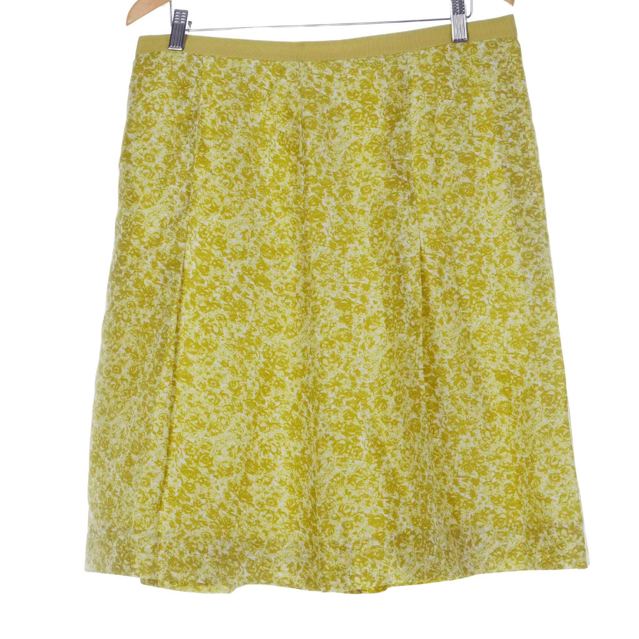 Banana Republic Silk Lime Green Floral Skirt UK Size 12