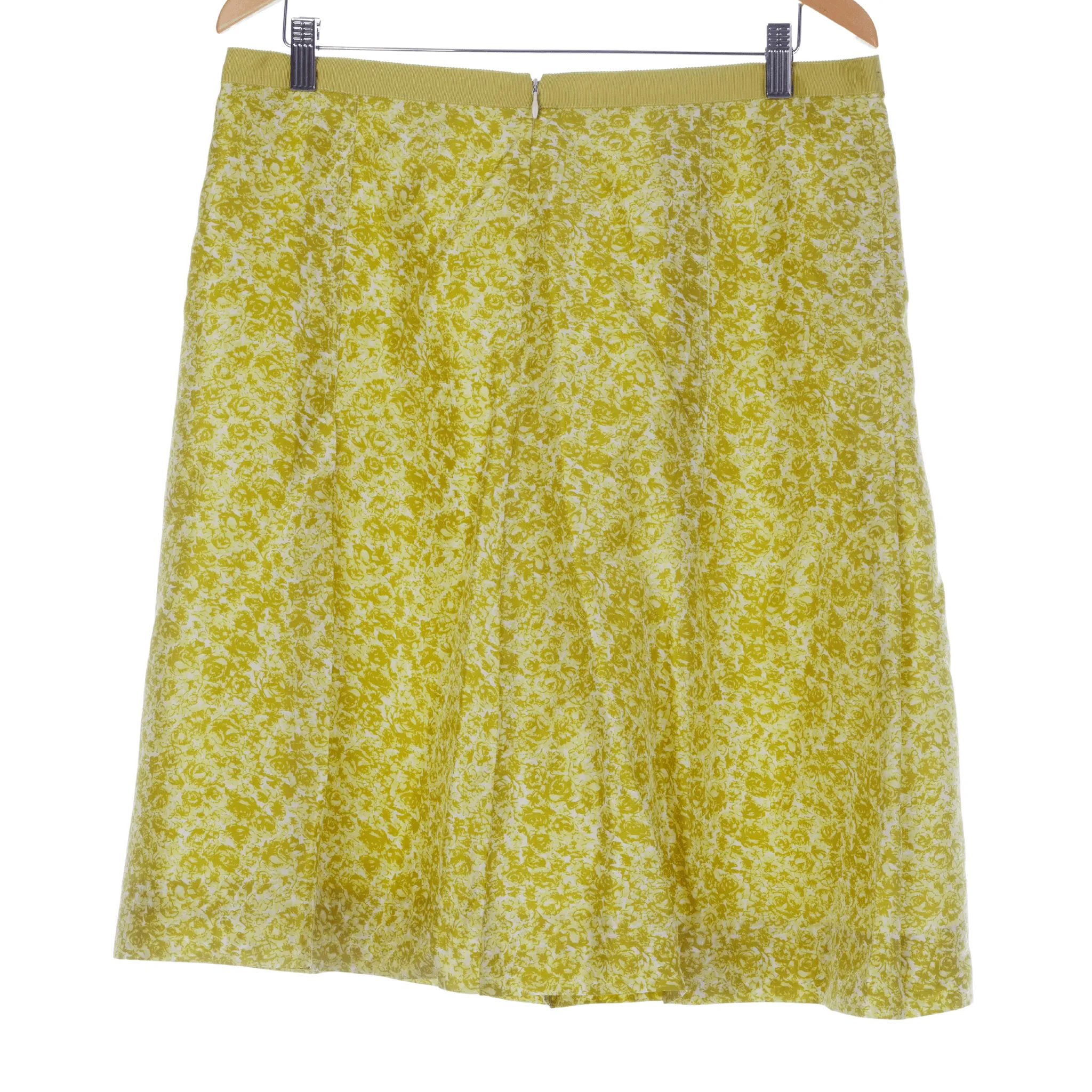 Banana Republic Silk Lime Green Floral Skirt UK Size 12