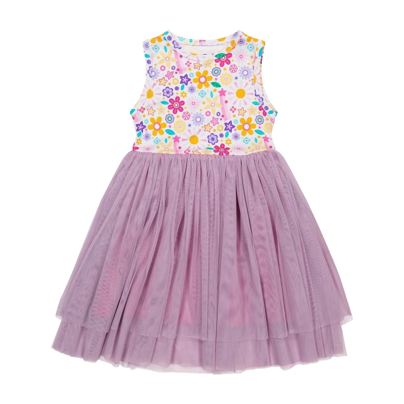 Bird & Bean Bamboo Tulle Dress - Flower Power