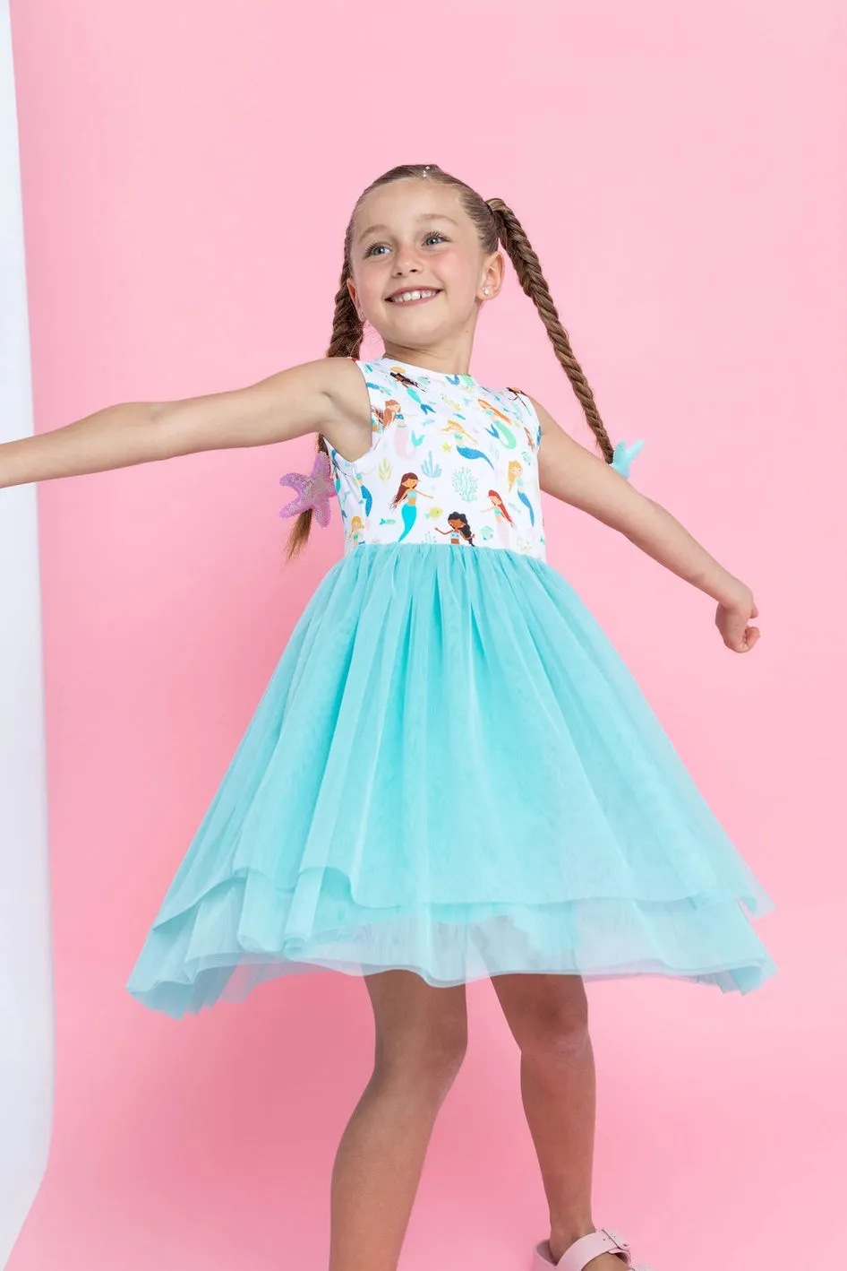 Bird & Bean Bamboo Tulle Dress - Magic Mermaids