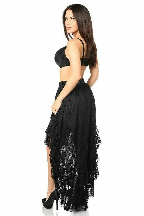 Black High Low Lace Skirt