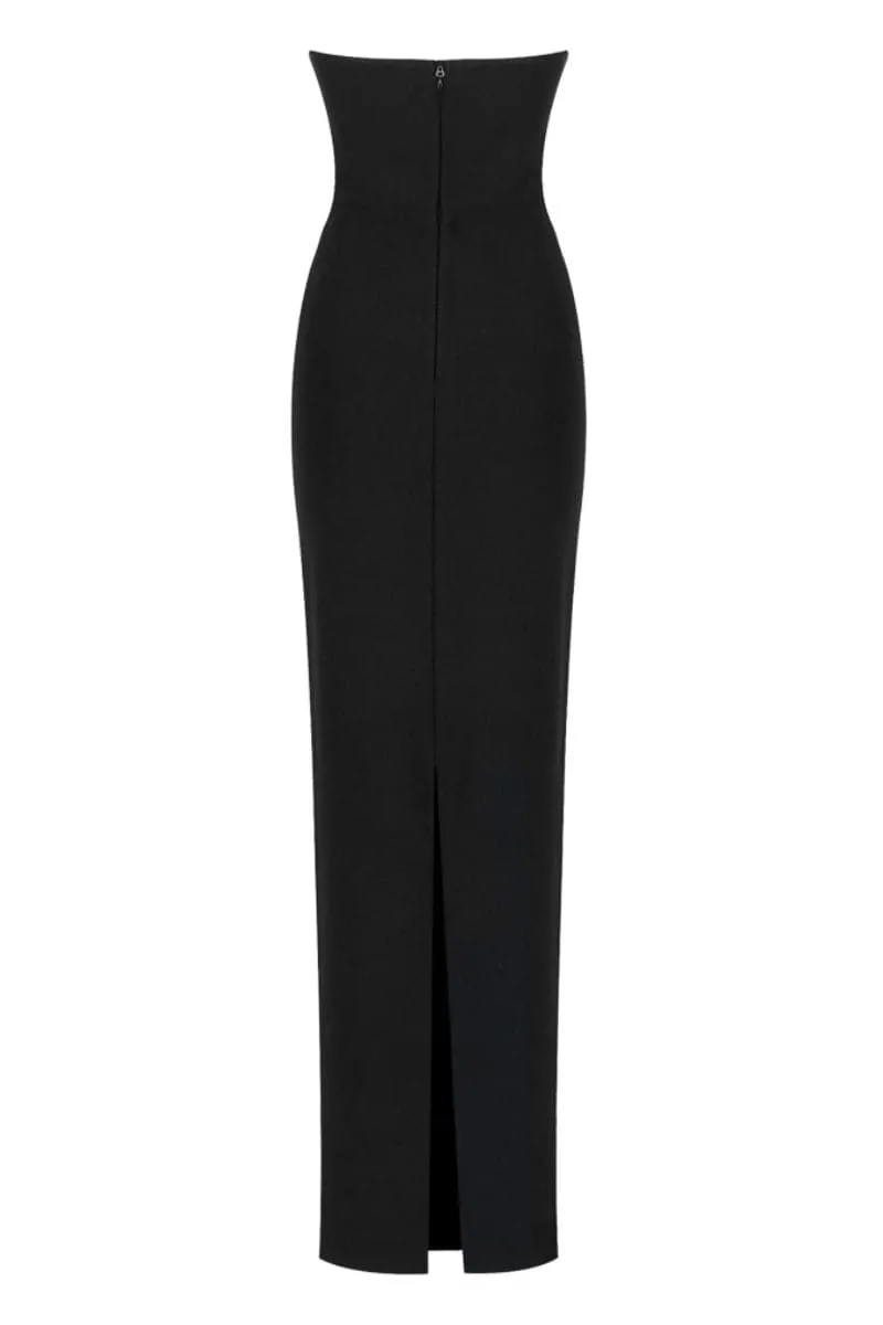 BLACK TRIANGLE CUT-OUT MAXI DRESS