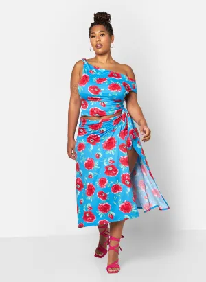 Camila Floral Wrap Midi Skirt