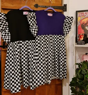 Checkered Smock Dress