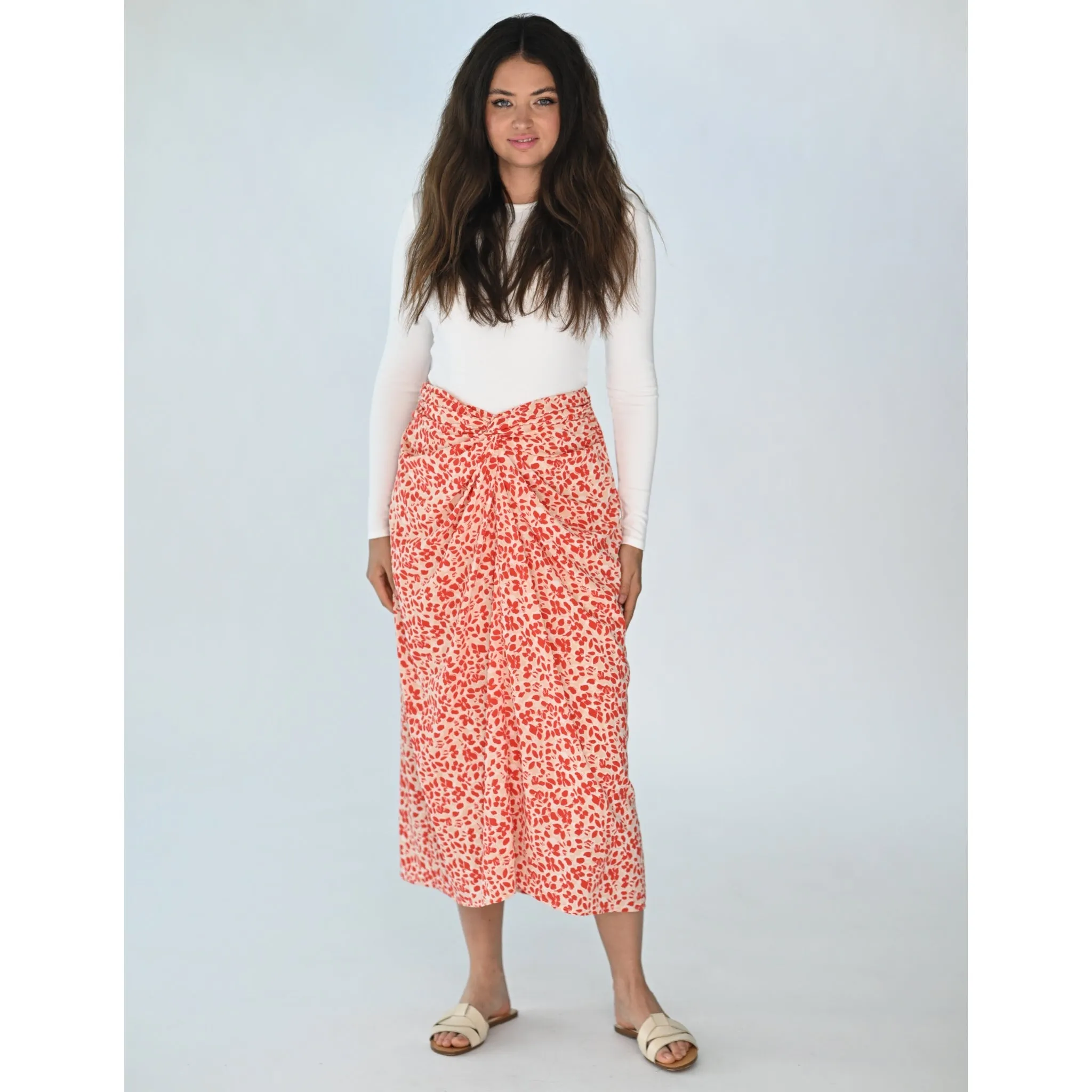 Cherry Twist Waist Petal Skirt