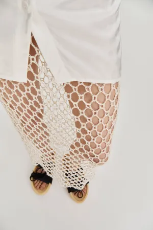 Crochet midi skirt - Ivory