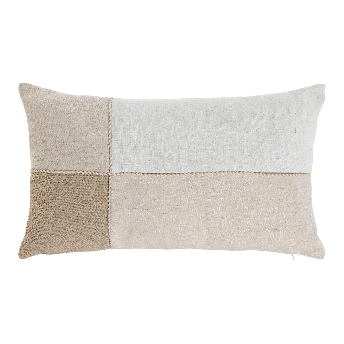 Cushion Home ESPRIT White Beige Patchwork Cottage 50 x 30 cm