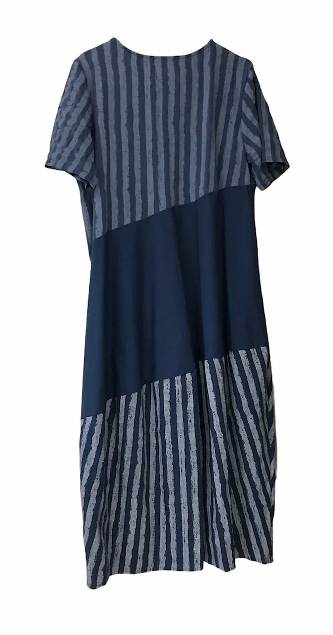 Diagonal stripe cut T-Shirt Dress