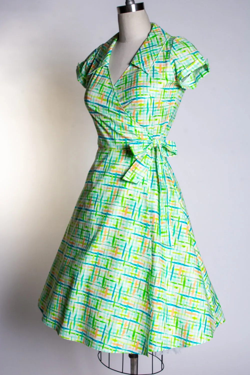 Diane Wrap Dress- Squiggly Plaid *sale