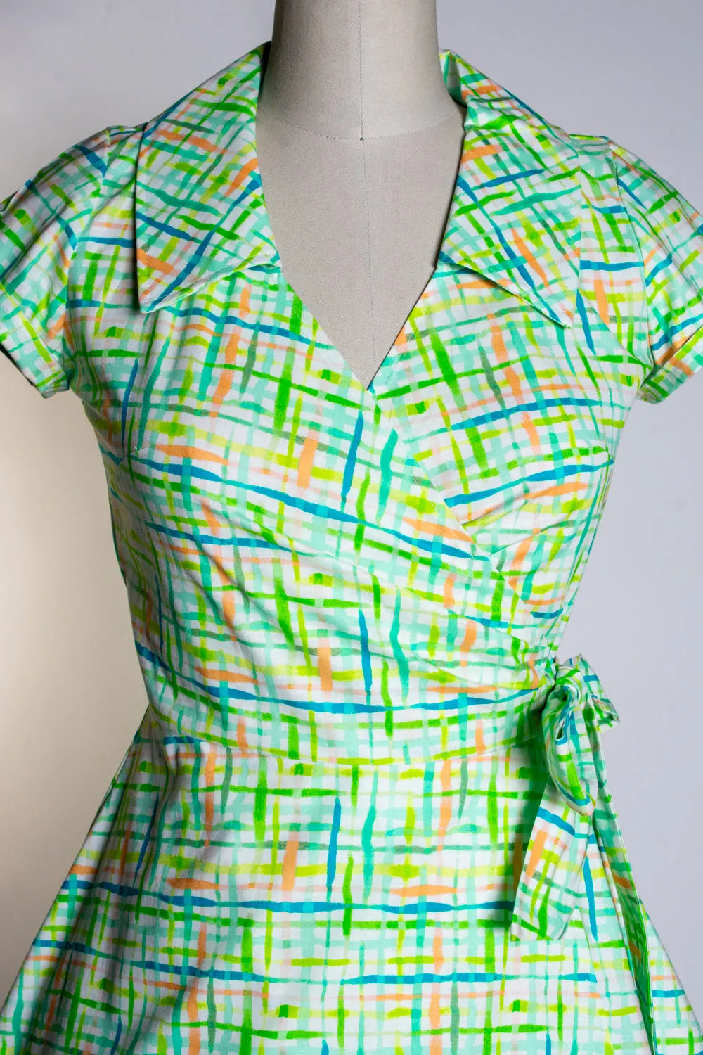 Diane Wrap Dress- Squiggly Plaid *sale