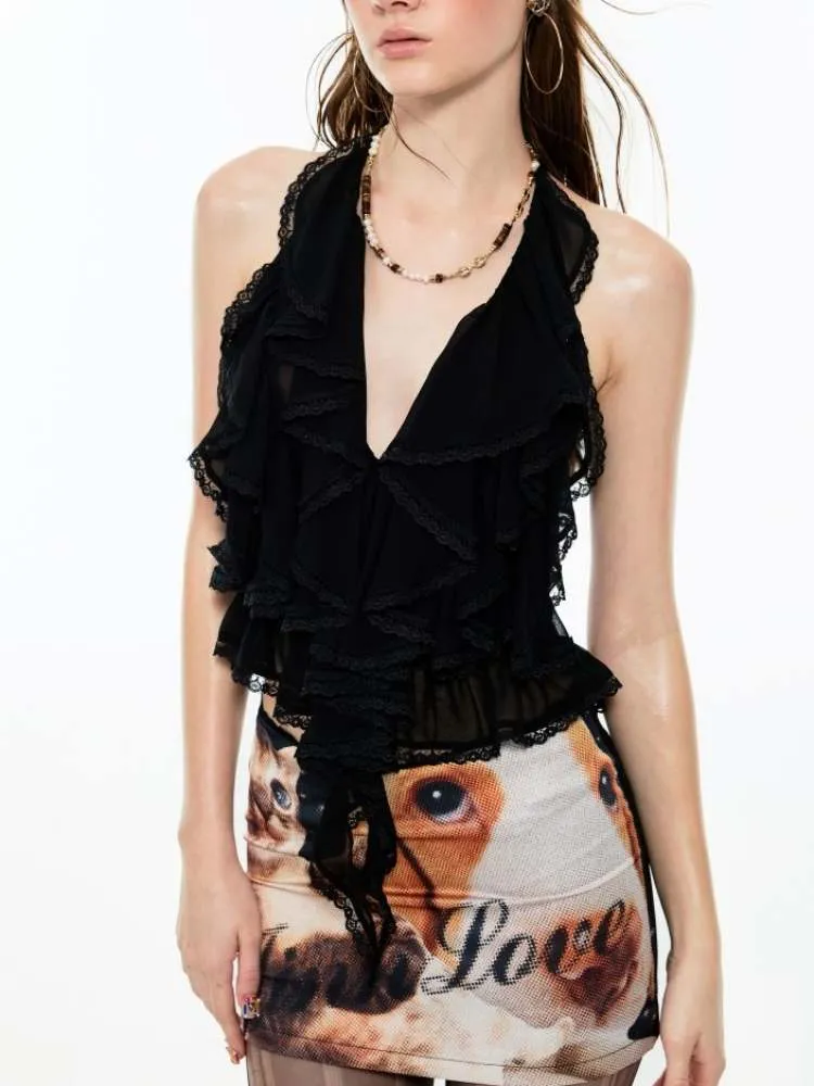 Dog & Cat Print Hip Hug Tight Mini Skirt【s0000009163】