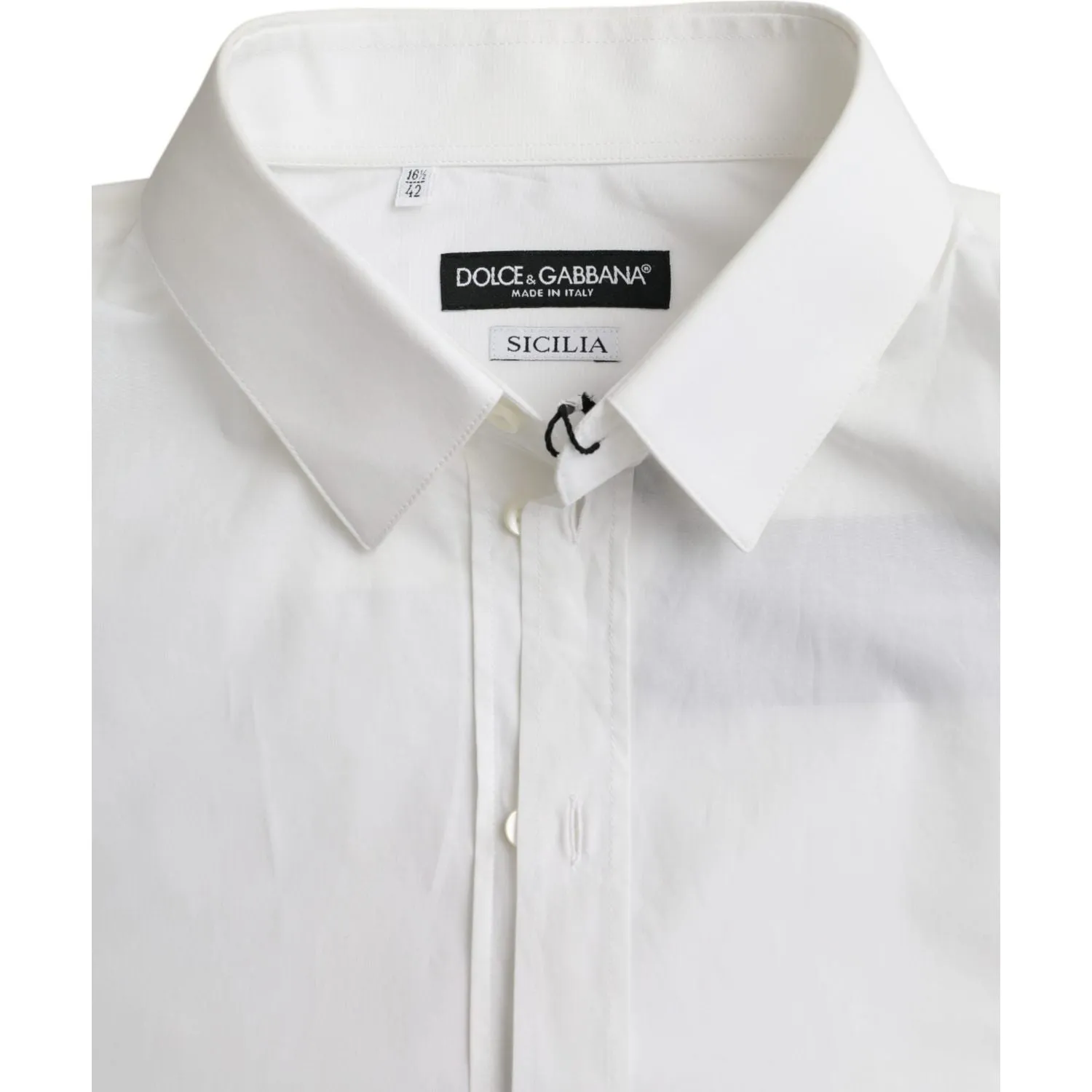 Dolce & Gabbana White Cotton Formal Dress Top SICILIA Shirt