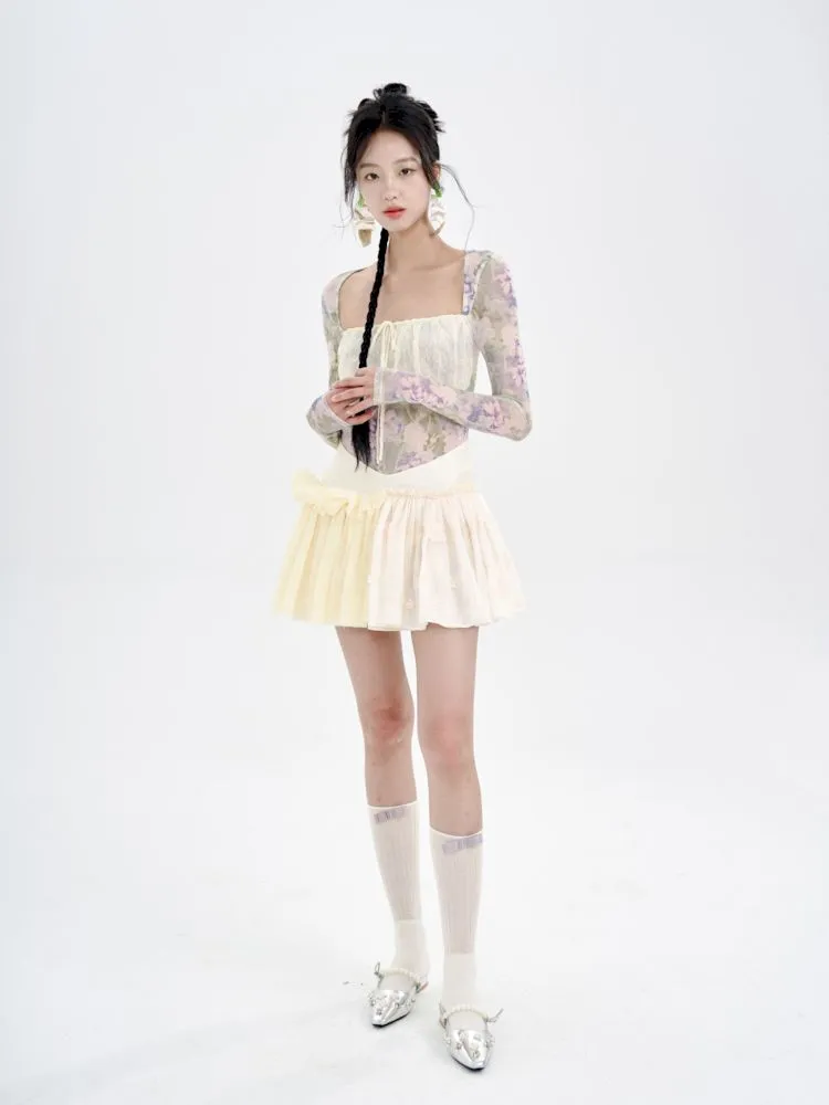 Embroidered Lace Patchwork Puffy Half Skirt【s0000008773】