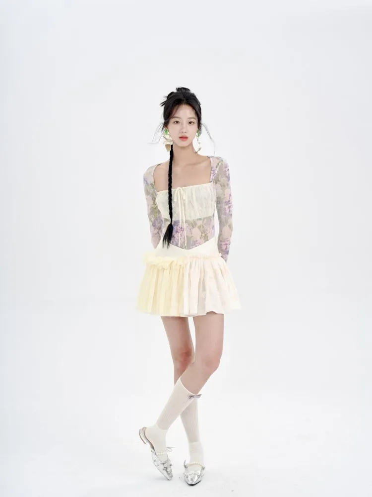 Embroidered Lace Patchwork Puffy Half Skirt【s0000008773】