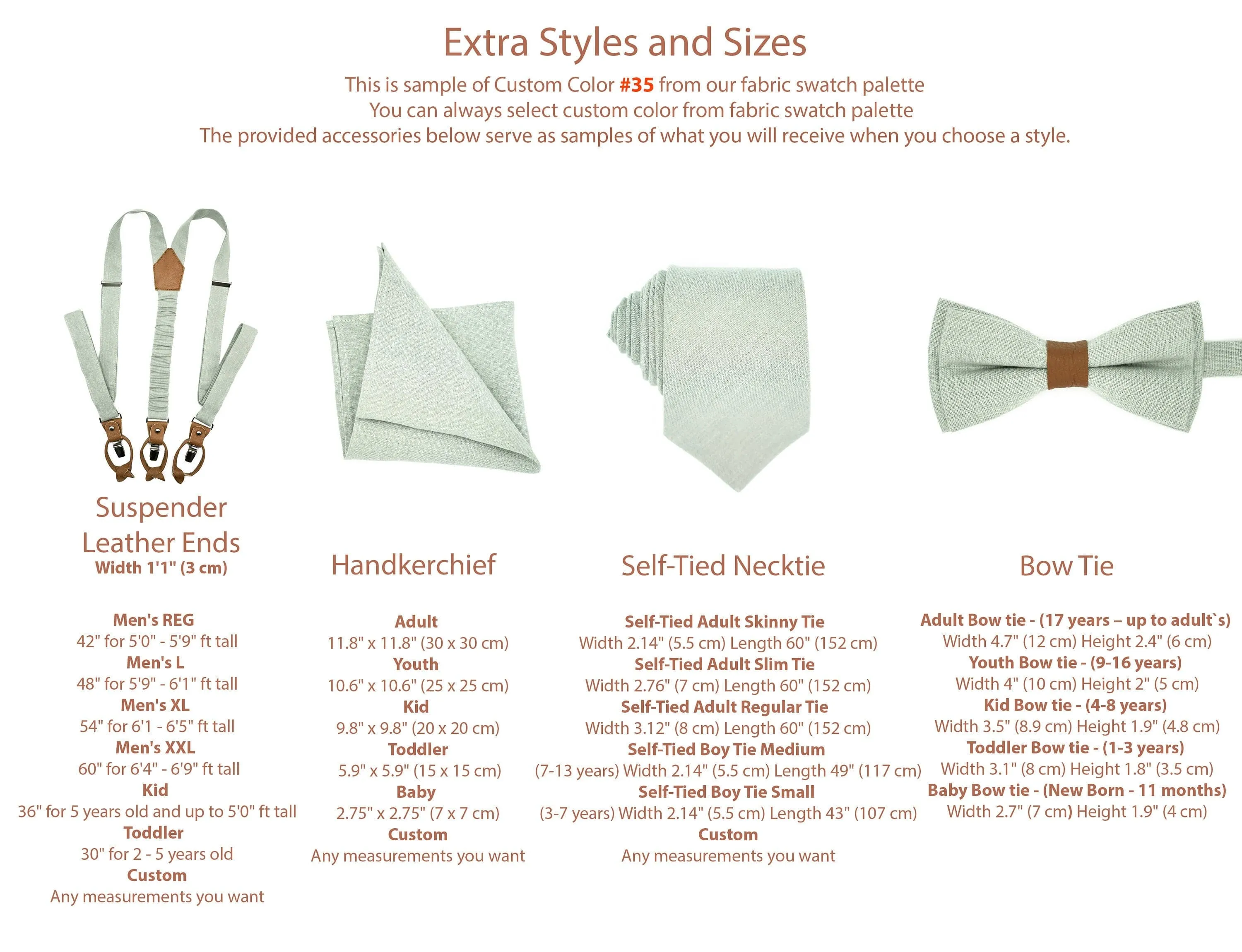 Eucalyptus Bow Tie and Suspender Set - Timeless Groomsmen Accessories - Optional Pocket Square