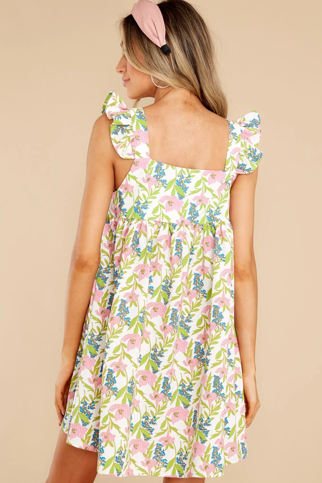 Fields Of Beauty Ivory Multi Floral Print Dress