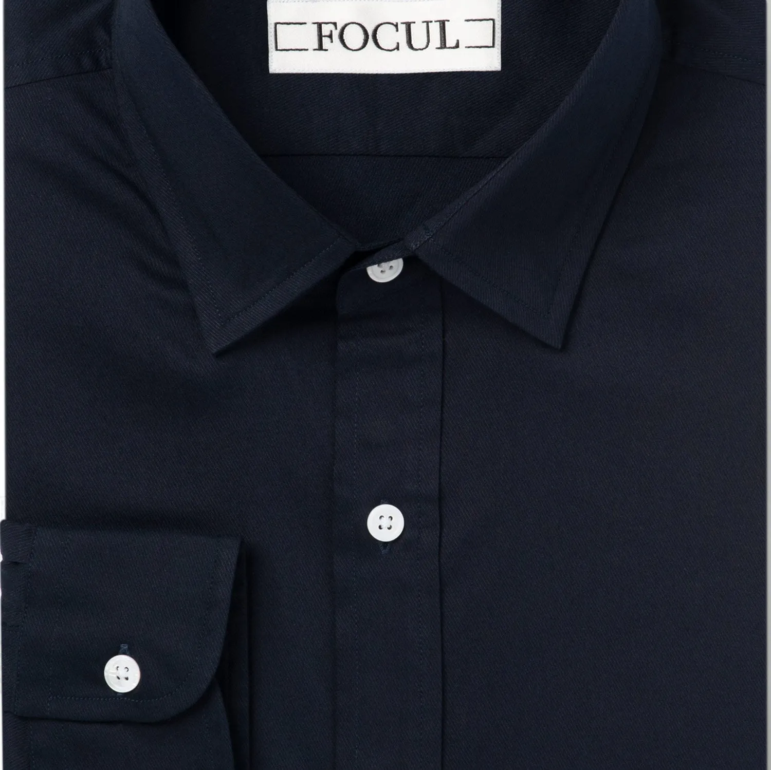 Focul - Dark Navy Dot Shirt With Button Detail