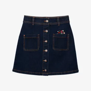 Girl's embroidered denim skirt