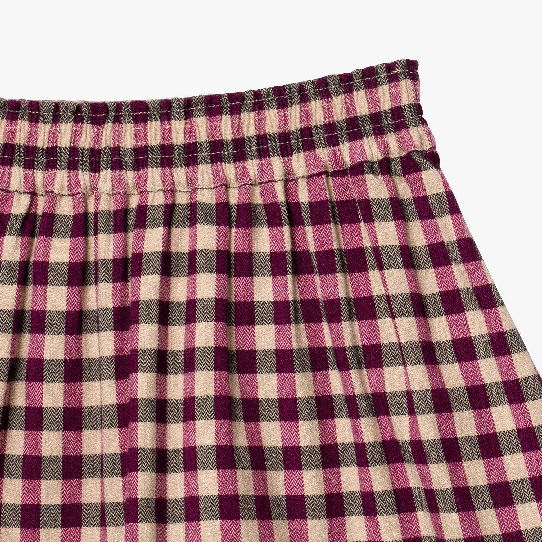 Girls' purple gingham skirt