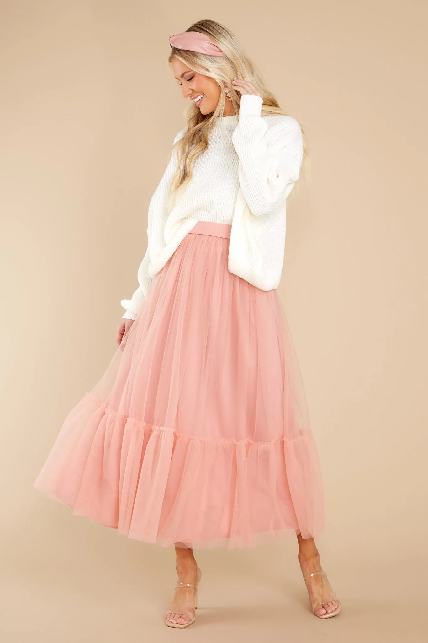 Go With The Flow Mauve Pink Skirt