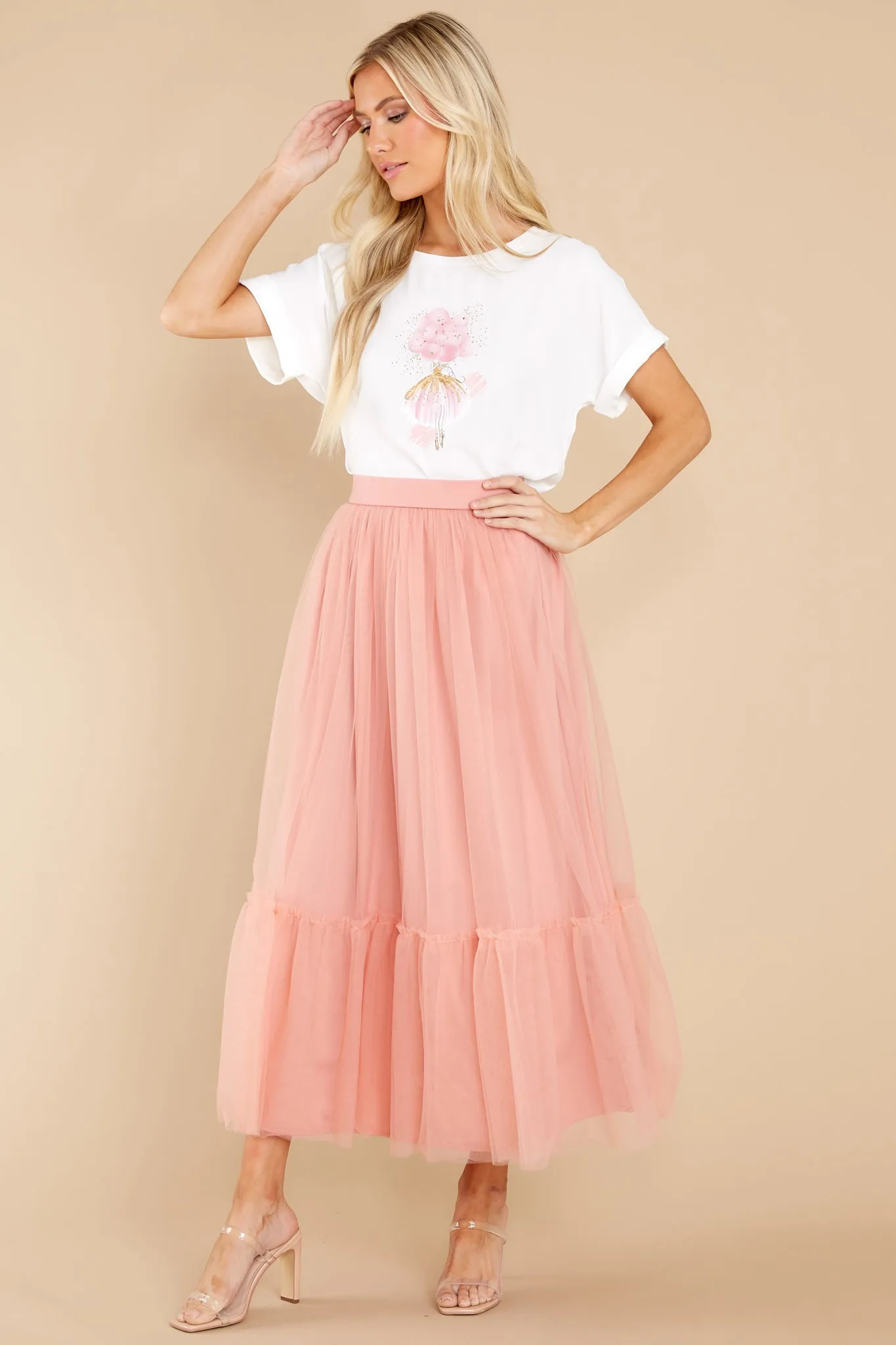 Go With The Flow Mauve Pink Skirt