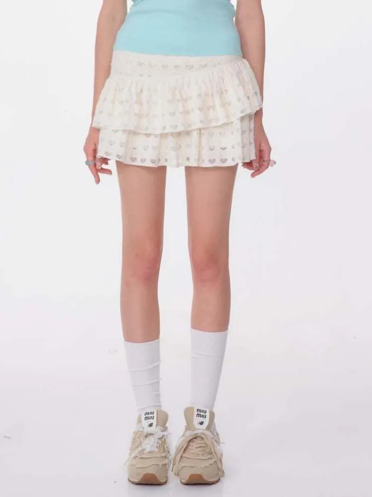 Heart-Shaped Cutout Race A-Line Cake Mini Skirt【s0000007134】