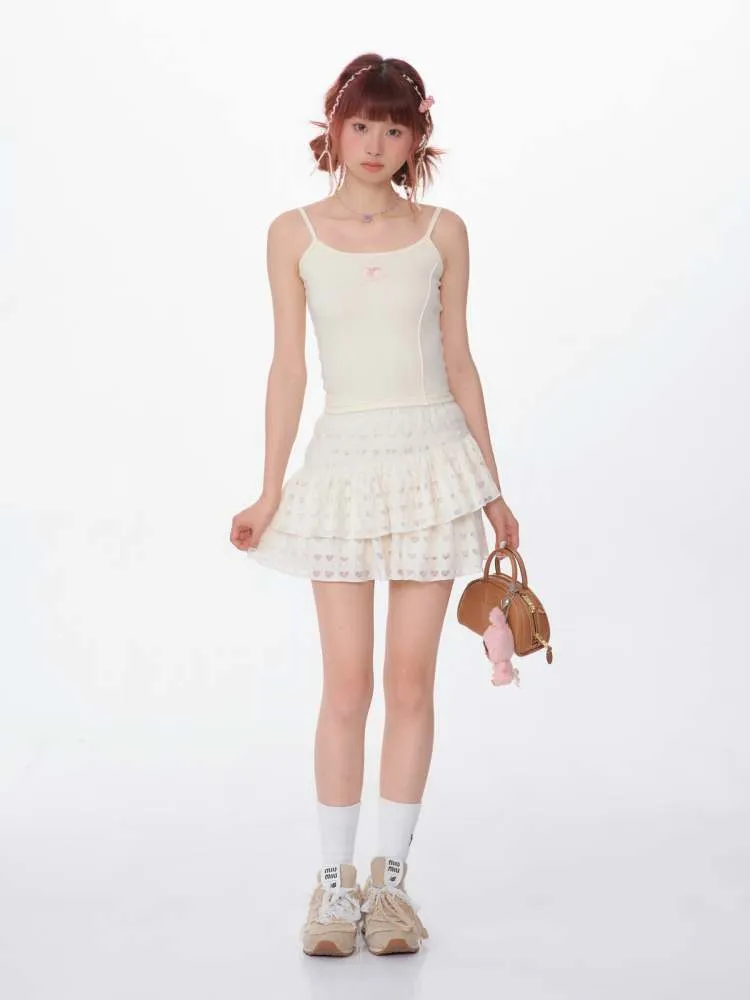 Heart-Shaped Cutout Race A-Line Cake Mini Skirt【s0000007134】