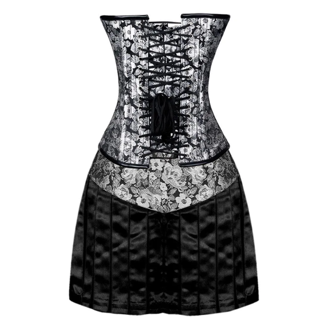 Hephzibah Gothic Authentic Steel Boned Overbust Corset Dress