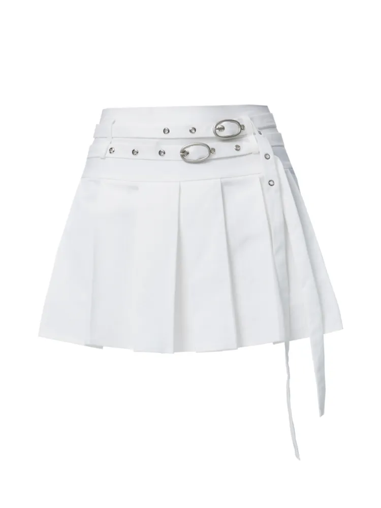 Hot Girl Suspender Skirt   Pleated Skirt   Shirt【s0000006726】