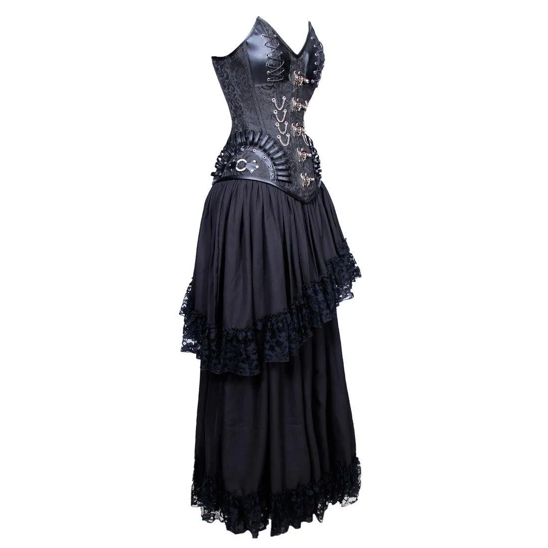 Jacobina Gothic Authentic Steel Boned Overbust Corset Dress