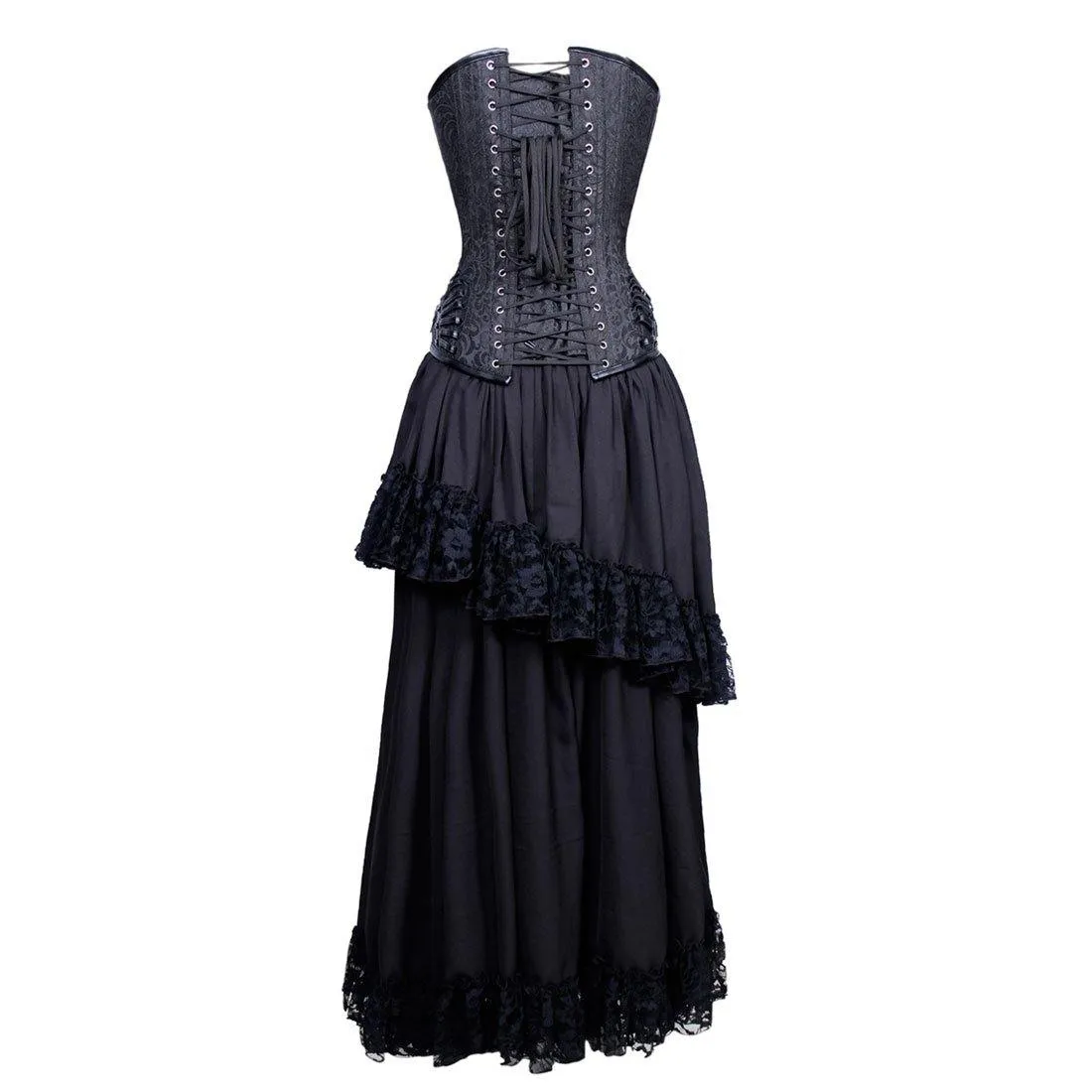 Jacobina Gothic Authentic Steel Boned Overbust Corset Dress