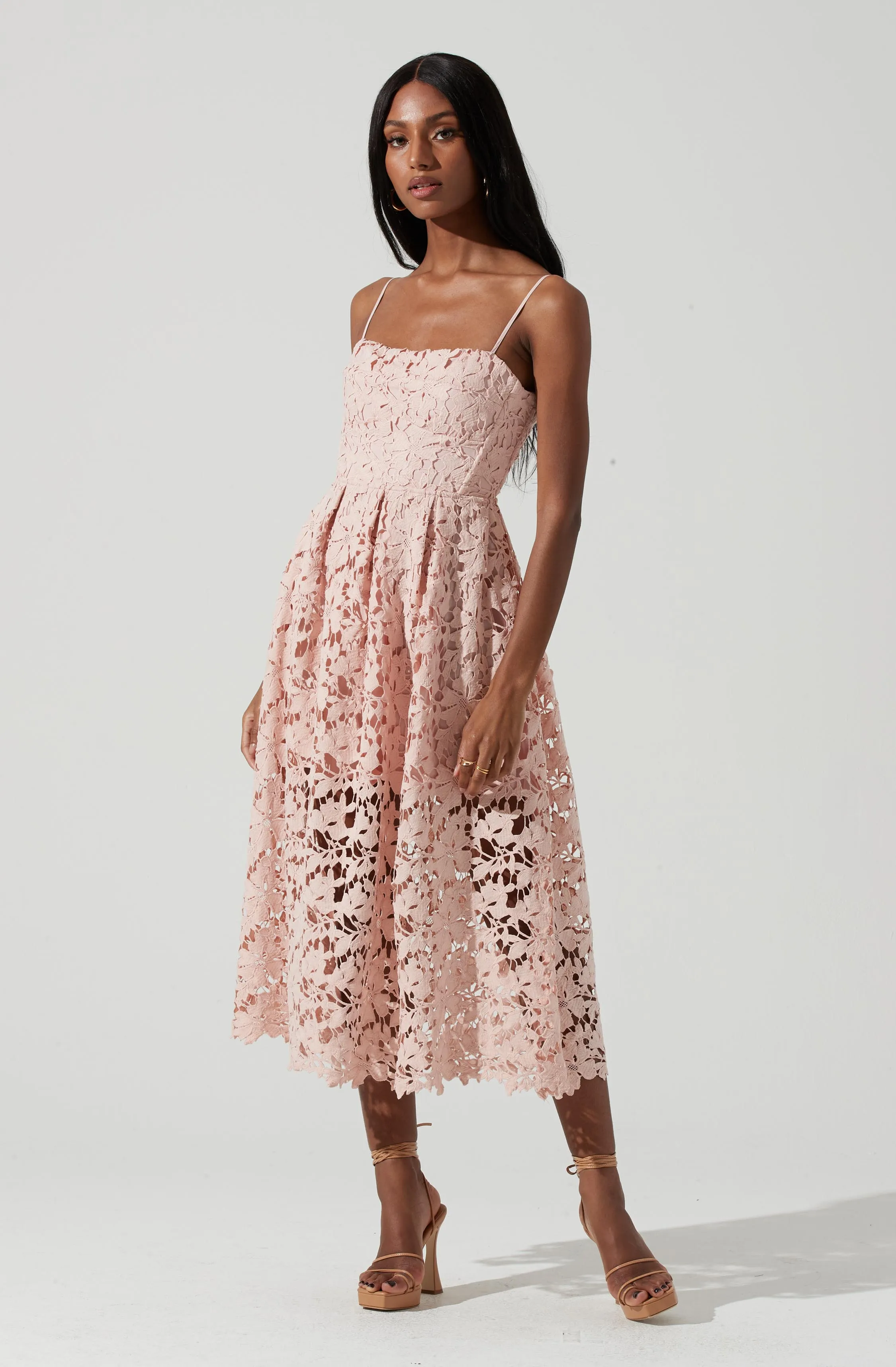 Joyce Corset Back Lace Midi Dress