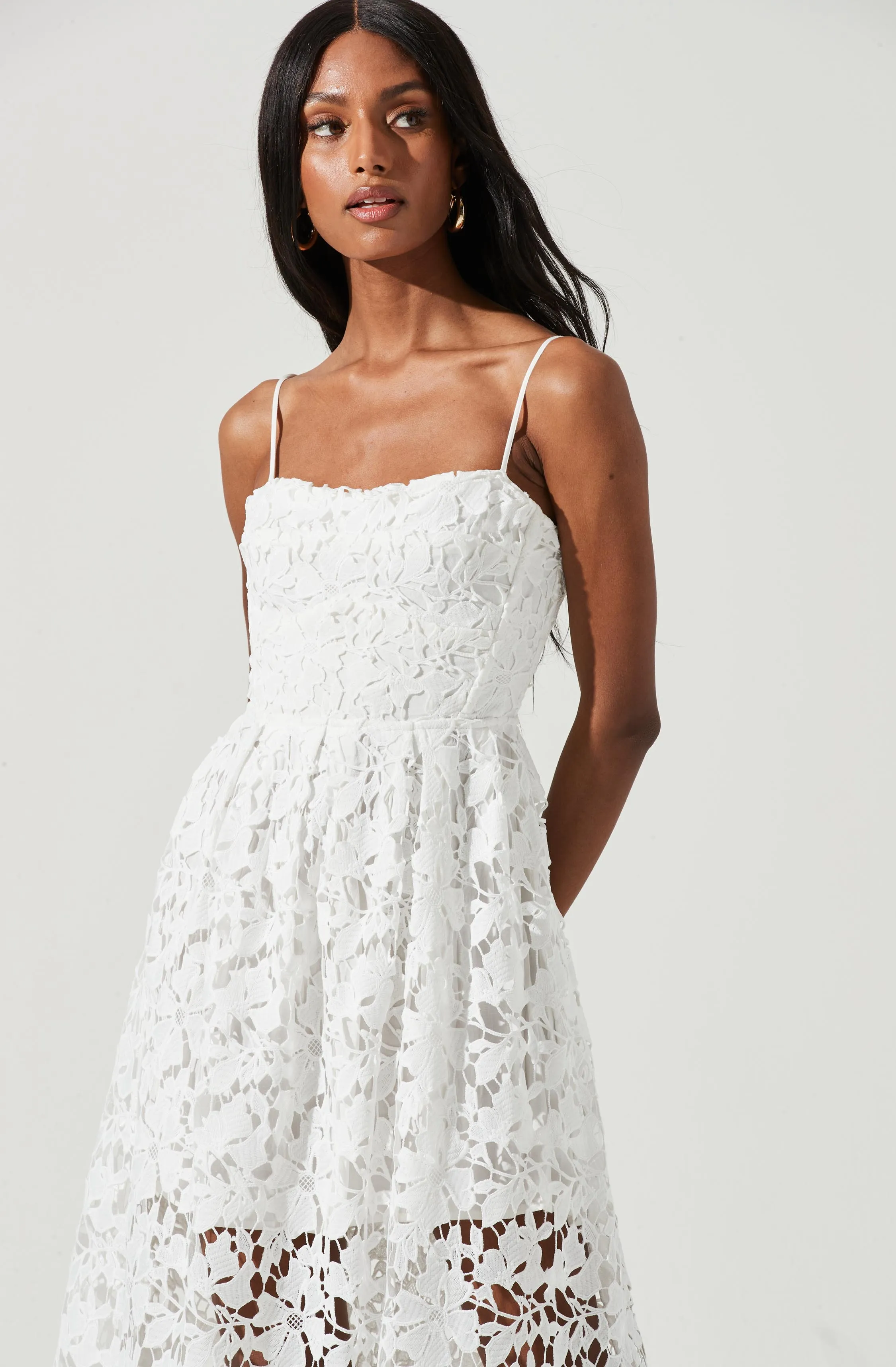 Joyce Corset Back Lace Midi Dress