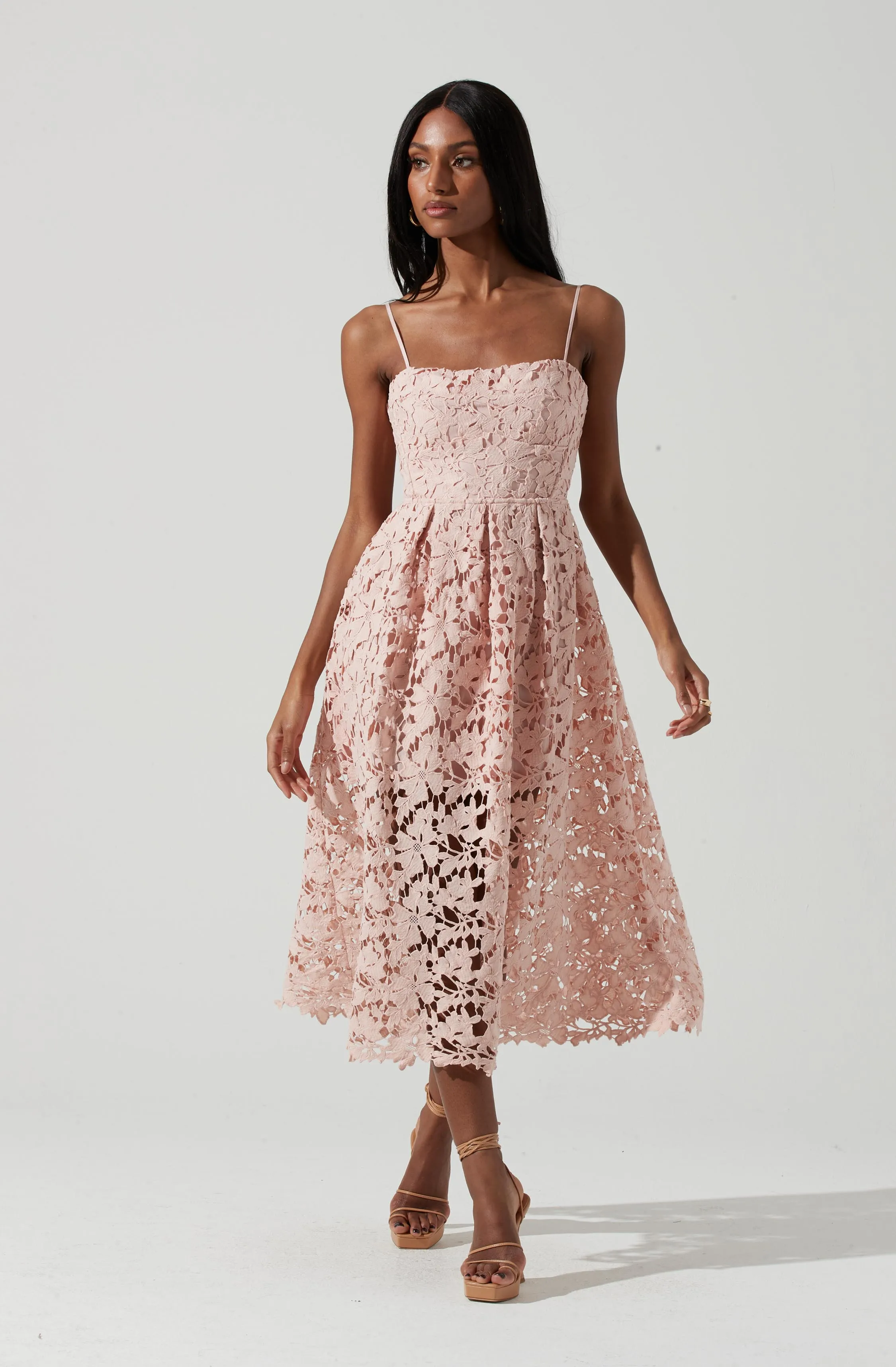 Joyce Corset Back Lace Midi Dress