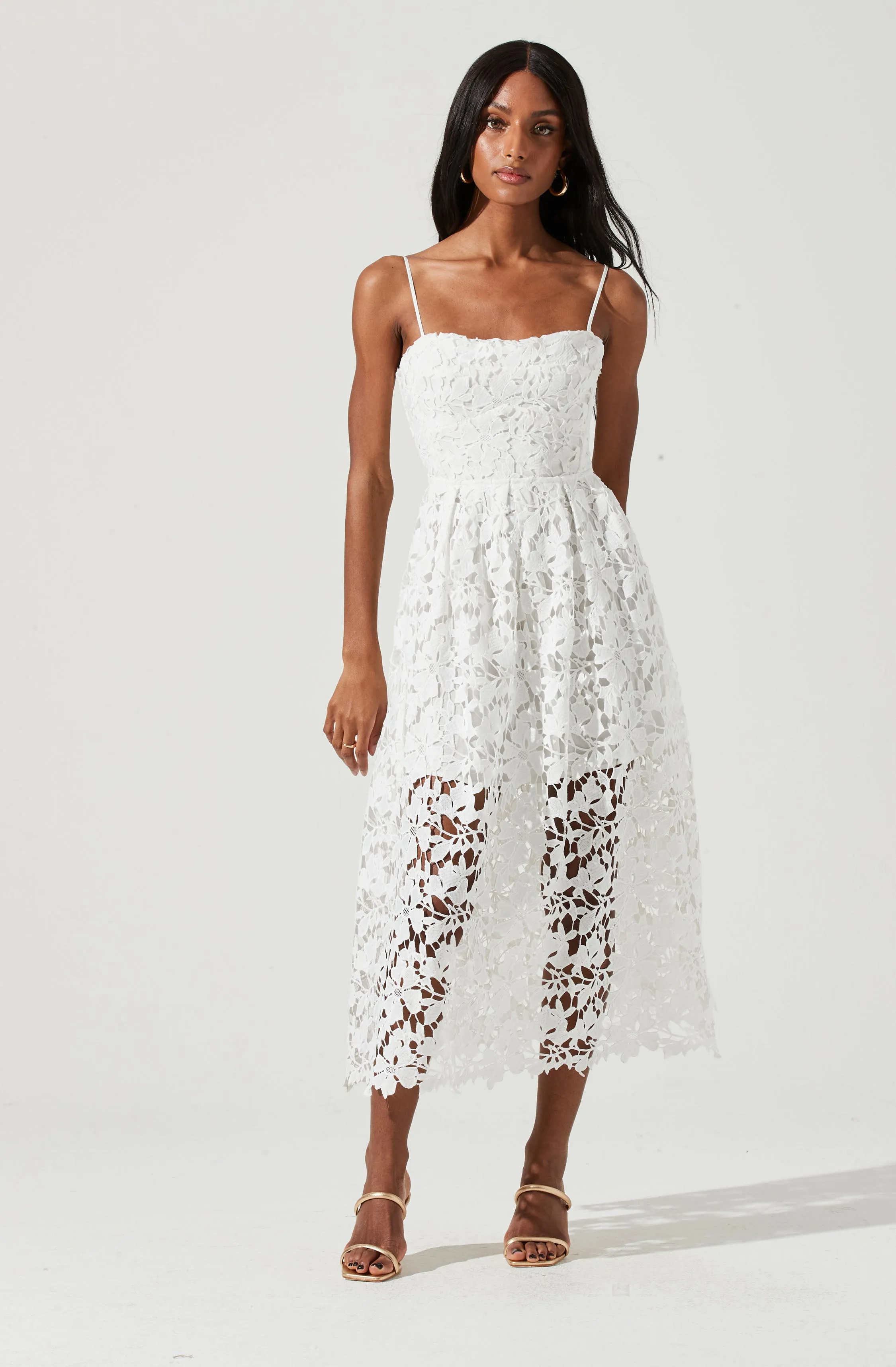 Joyce Corset Back Lace Midi Dress