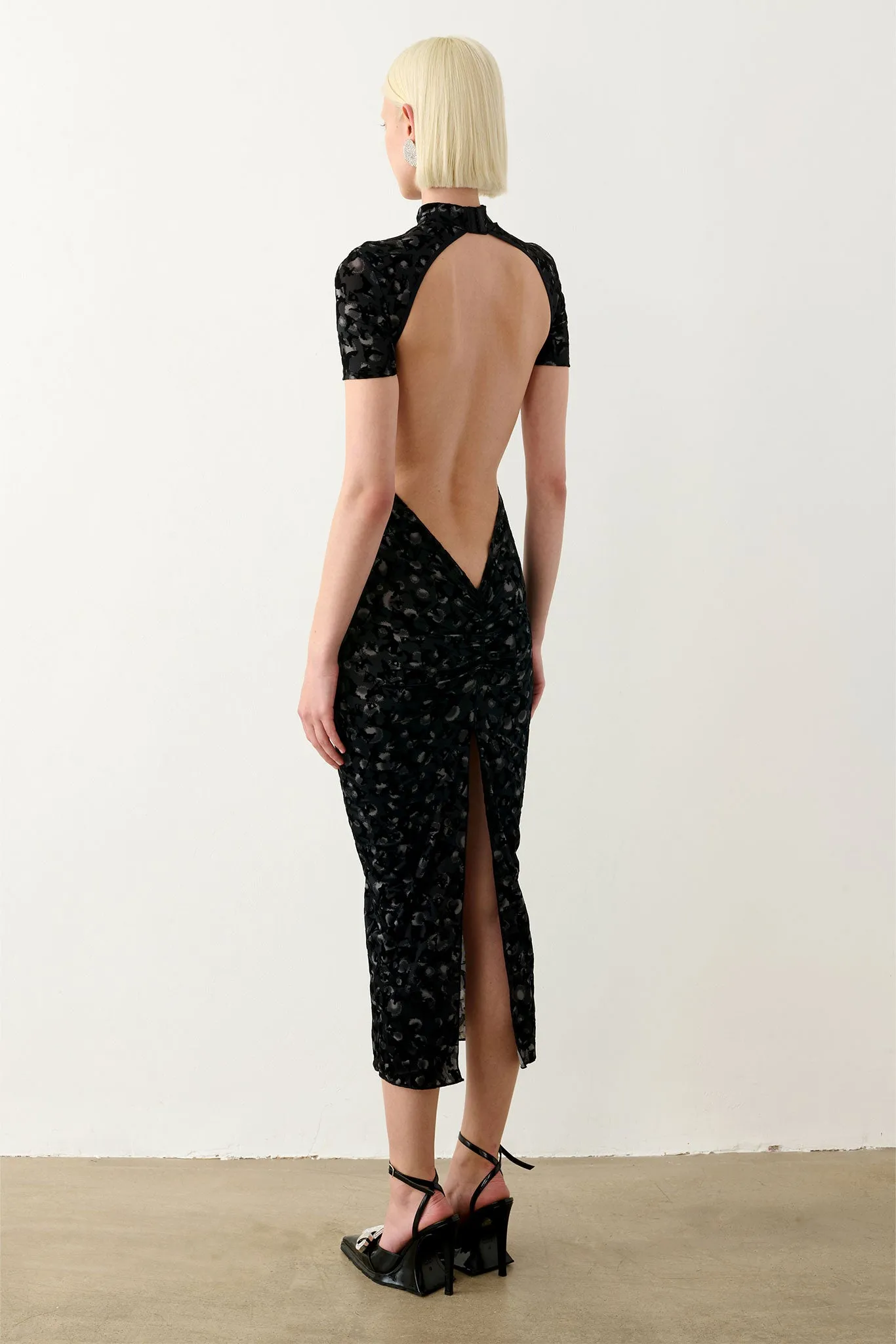 Knockout Dress Black Leopard Print