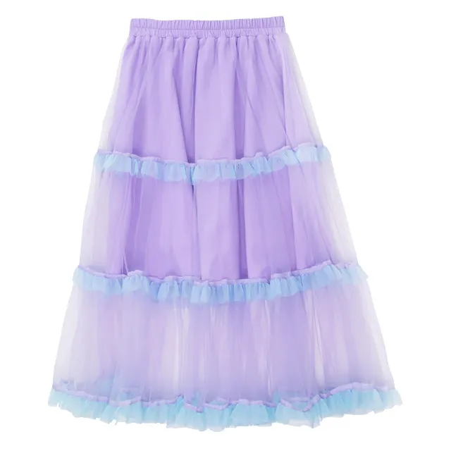 Listen Flavor purple tulle tiered skirt