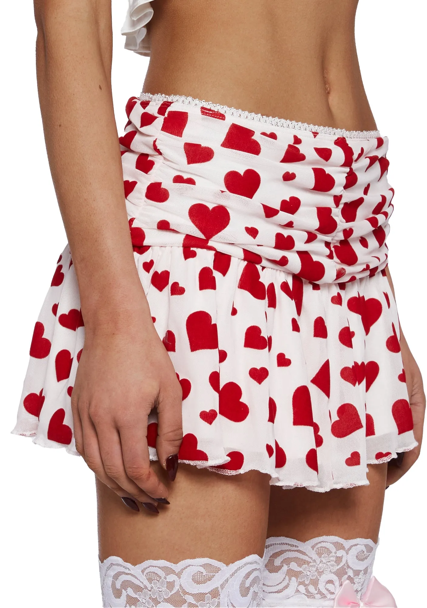 Love Surrounds Me Ruched Skirt - White