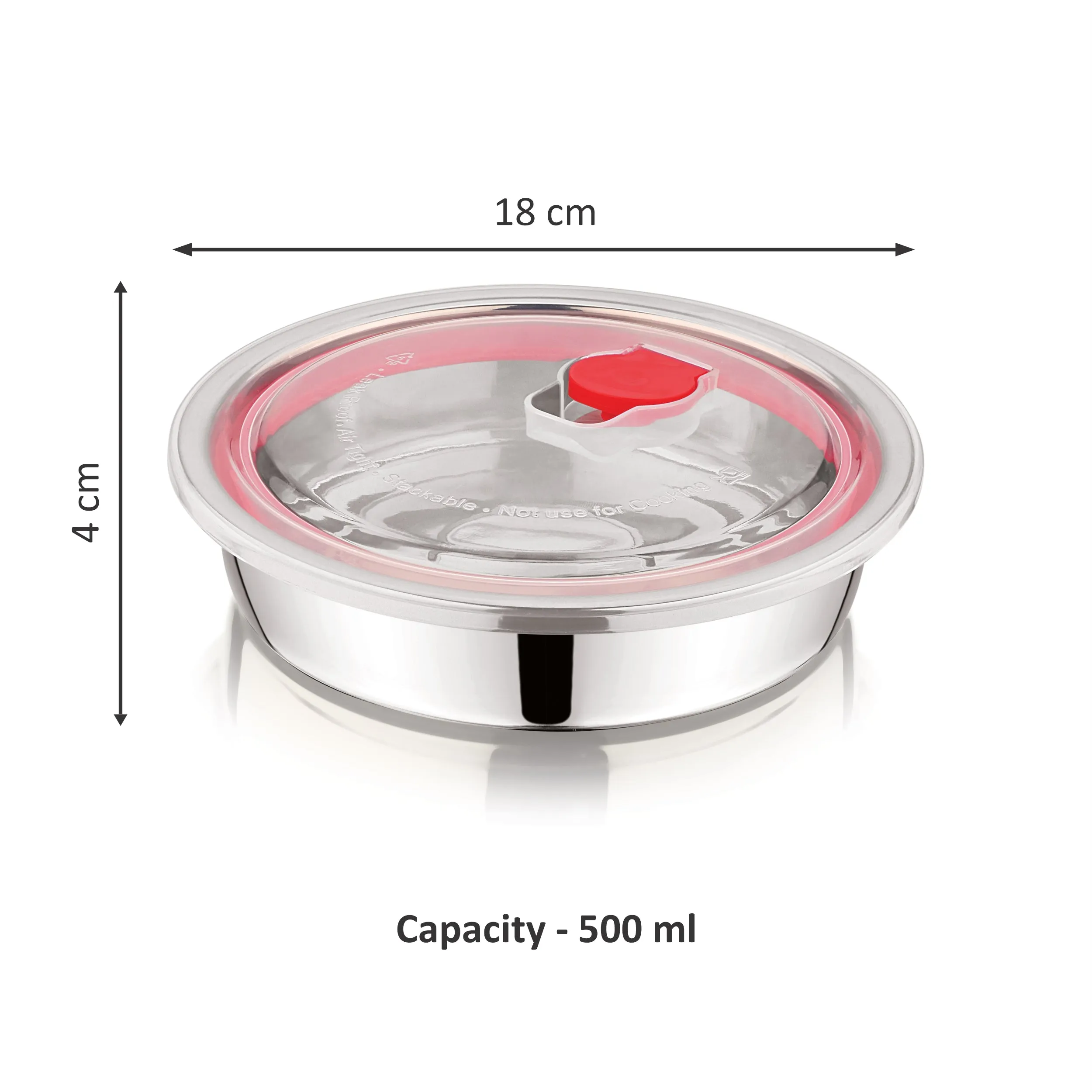 NanoNine Vacuu Tight 500 ml Flat Single Wall Stainless Steel Container.